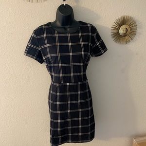 Black and white checkered mini dress